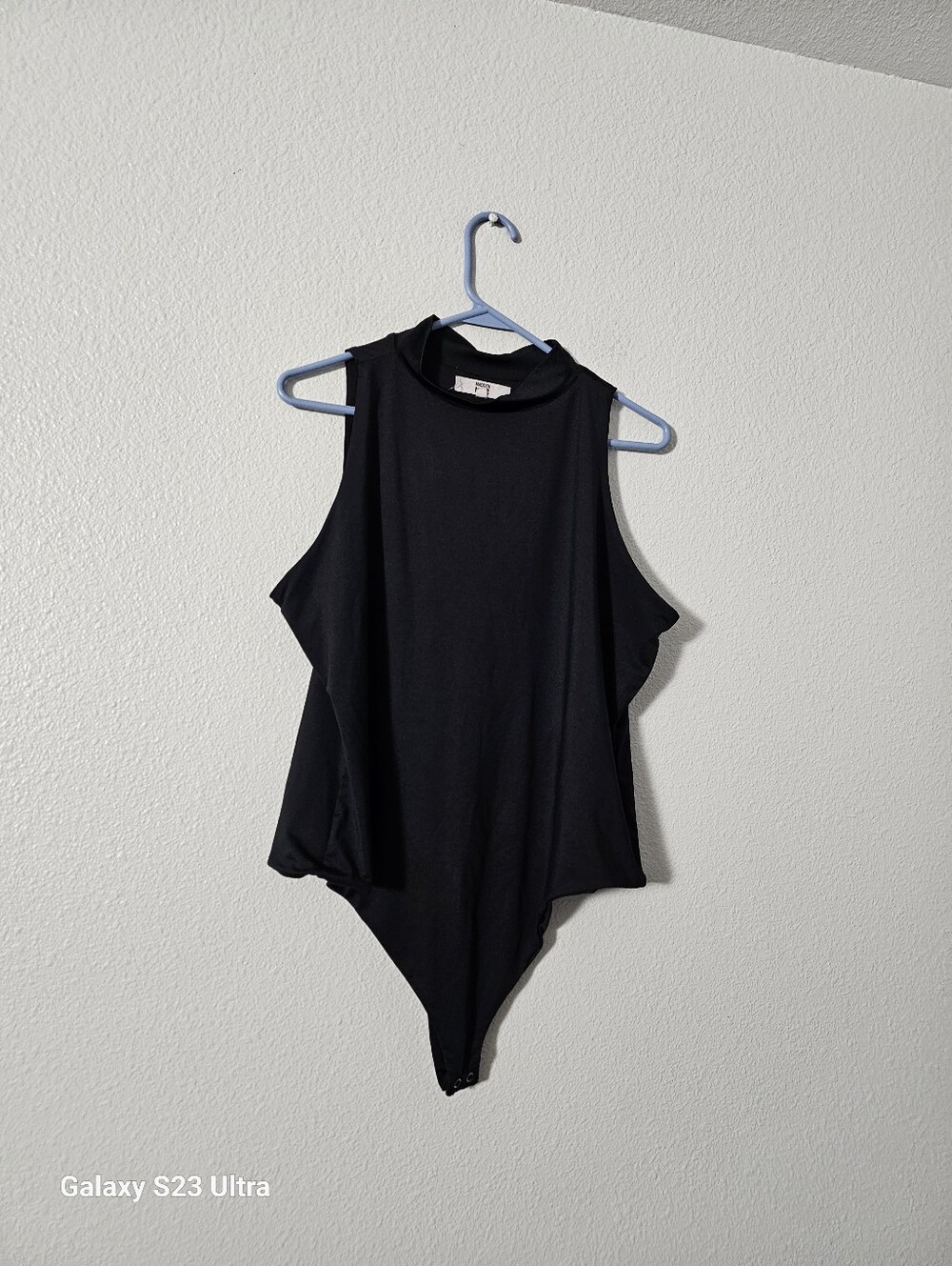 Sleeveless Mock Neck Bodysuit - Black Sz XXL